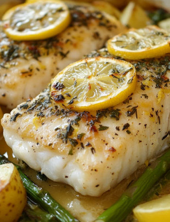 Baked Lemon Herb Cod with Asparagus and Potatoes so delicious