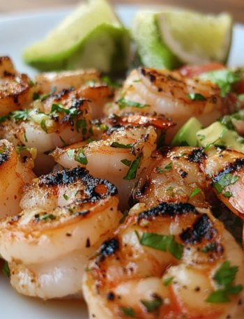 Garlic Lime Grilled Shrimp with Avocado Salsa