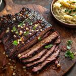 Slow-Cooked Beef Brisket with Garlic Mashed Potatoes