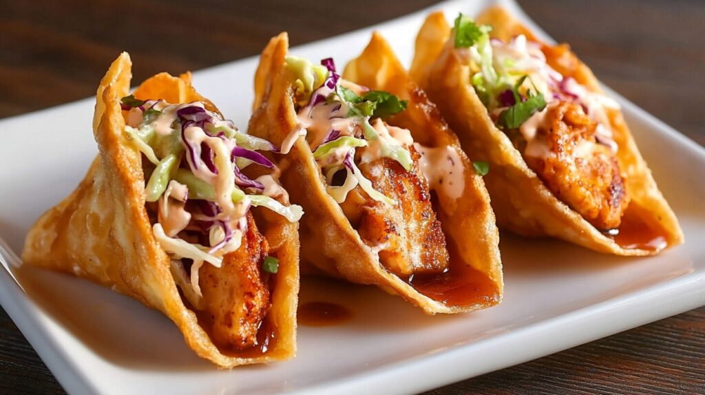 Grilled Chicken Won-Ton Tacos