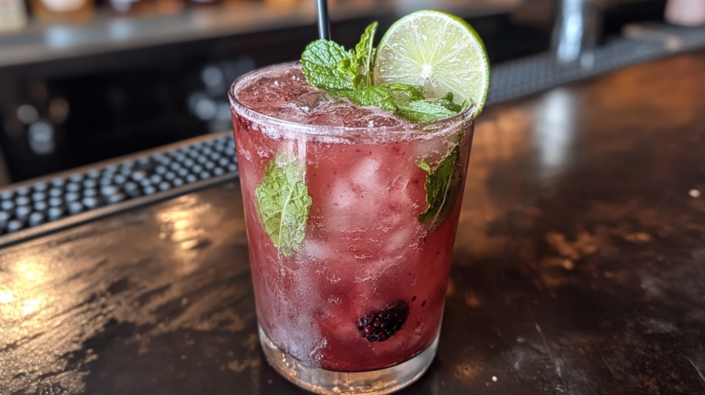 Blackberry Mint Mojito Mocktail with Lime so good