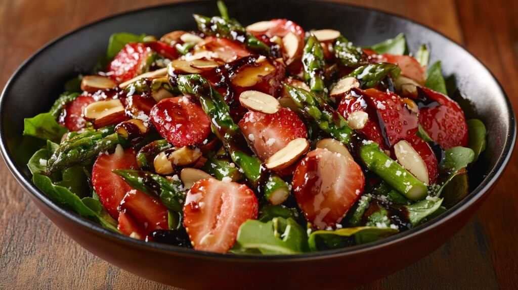 Spring Strawberry and Asparagus Salad with Balsamic Glaze