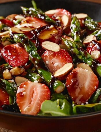 Spring Strawberry and Asparagus Salad with Balsamic Glaze